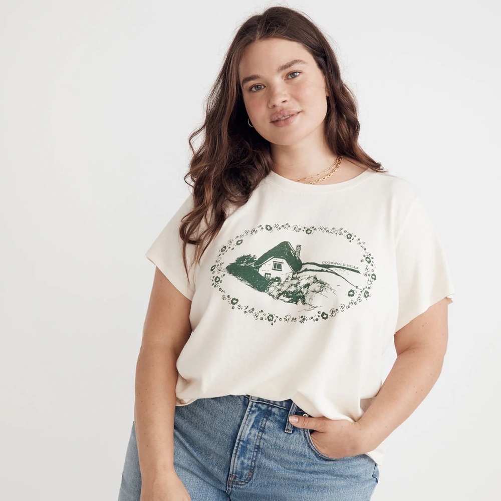 Madewell Cotswold Hills Shrunken Shirttail Tee